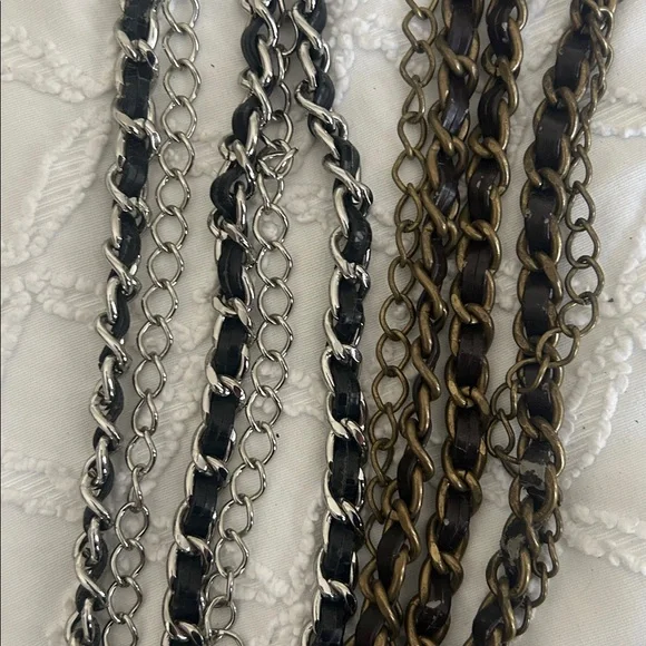 Black Leather Belt with Chain Detail - Picture 8 of 8